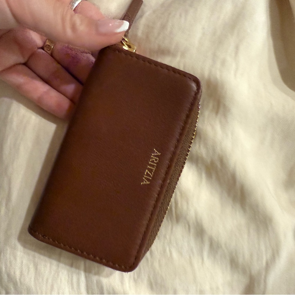 Aritzia Brown Leather Card Holder